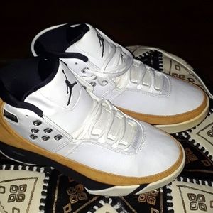 Jordan Brand Sneakers, Early edition, size 9, White w/gold and black trim